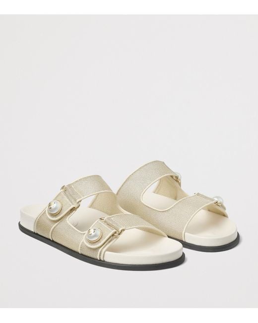 Jimmy Choo White Fayence Mesh Sandals