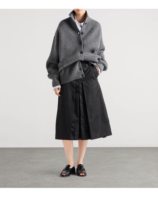 Prada Black Re-Nylon Flared Skirt