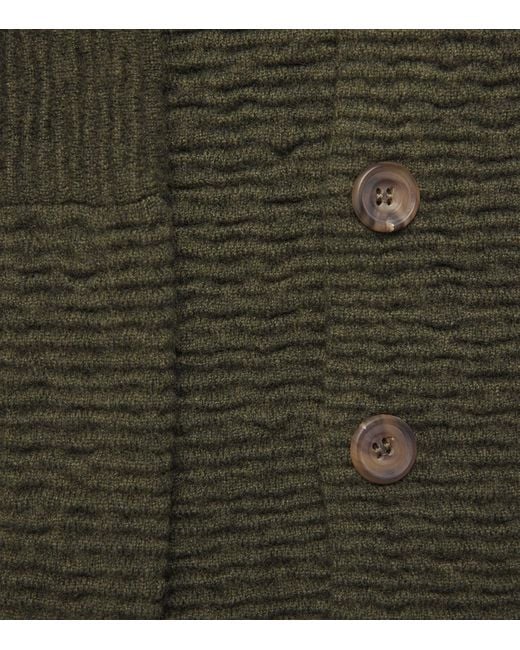 Eskandar Green Cashmere Wide Cardigan