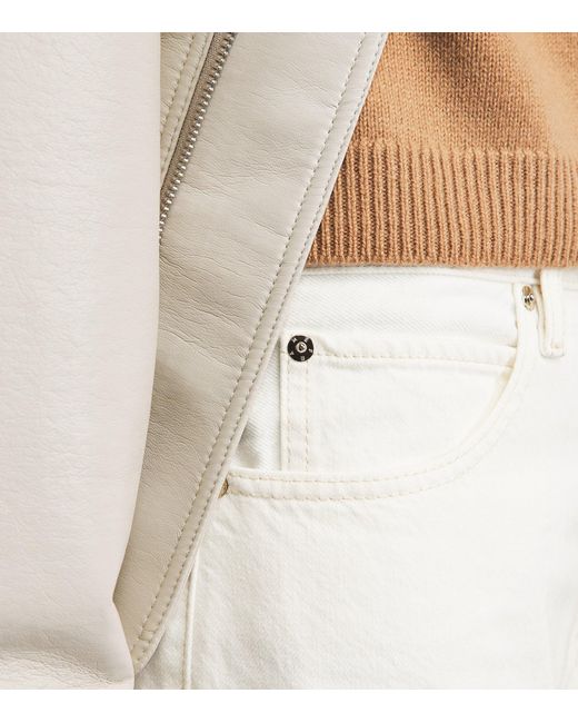 FRAME White Bow Barrel Jeans