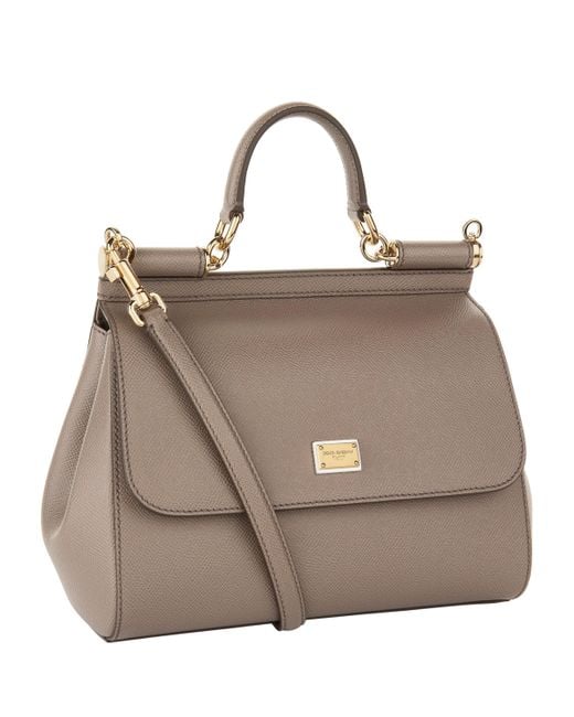 Dolce & Gabbana Gray Medium Sicily Top-Handle Bag