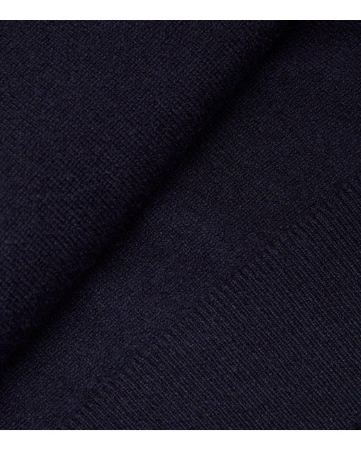 Harrods Blue Cashmere Long-sleeve Polo Shirt for men
