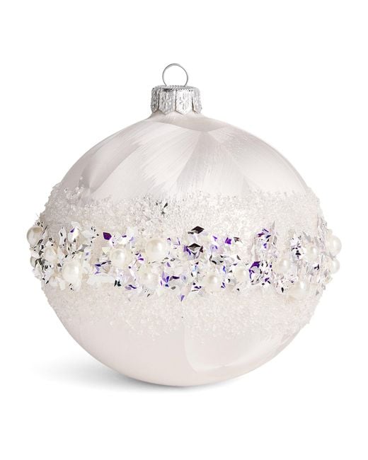 Harrods White Sequin Cluster Bauble