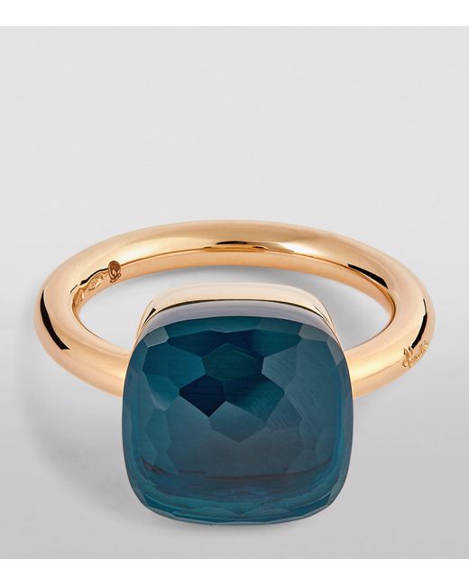 Pomellato Blue Mixed And London Topaz Nudo Maxi Ring