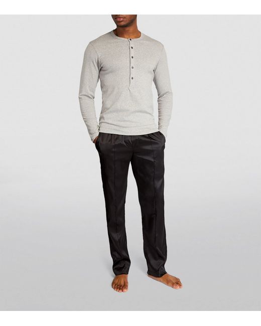 Tom Ford Black Stretch-Silk Pyjama Bottoms for men
