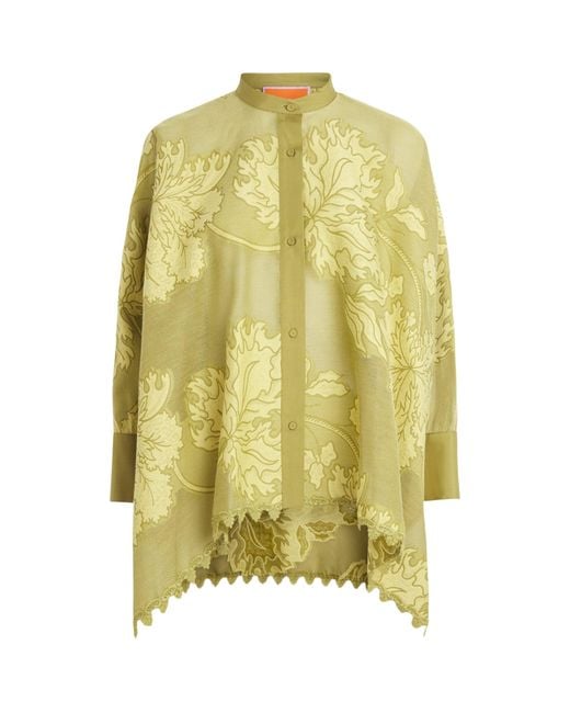 LaDoubleJ Yellow Cotton Jacquard Blouse