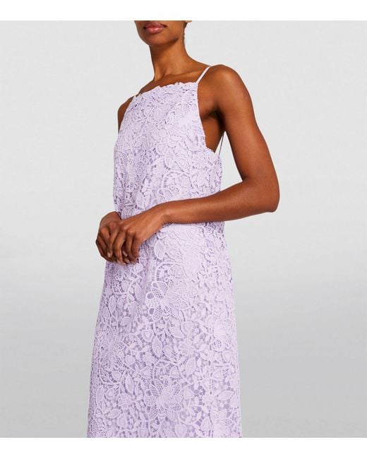 Carolina Herrera Purple Lace Sleeveless Gown