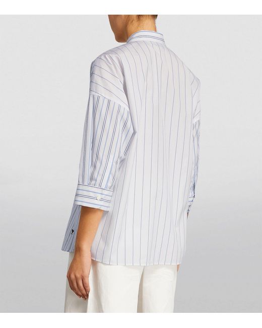 Weekend by Maxmara White Cotton Striped Venus Shirt