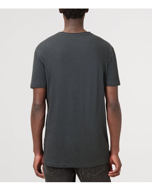 AllSaints Black Organic Cotton Figure T-Shirt for men