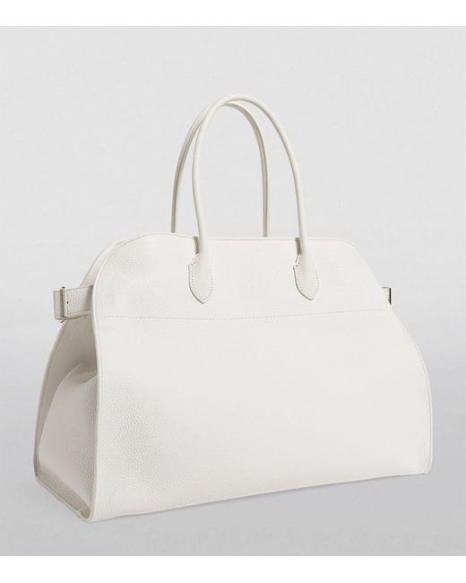 The Row Leather Margaux 17 Tophandle Bag in White Lyst