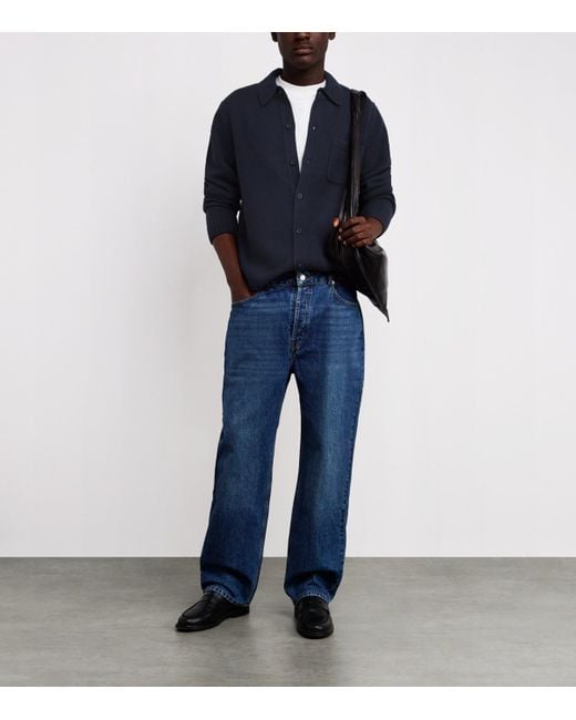 Vince Blue Wool Chest Pocket Cardigan for men