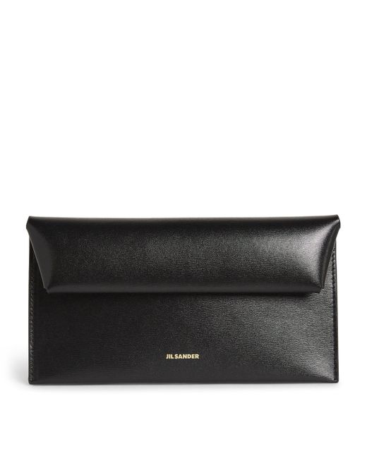 Jil Sander Black Leather Folded Wallet