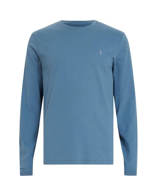 AllSaints Blue Cotton Brace T-shirt for men