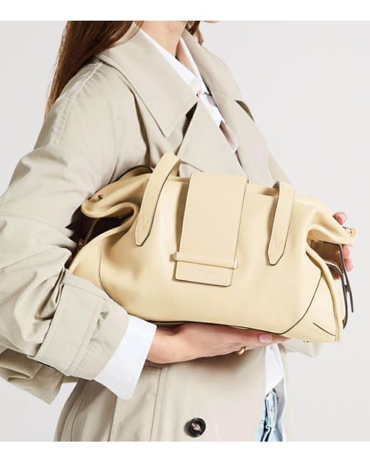 Jimmy Choo Natural Medium Leather Bar Holdall Bag