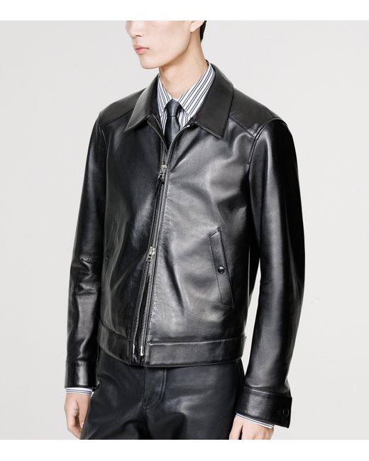 Tom Ford Black Short Leather Jacket for men