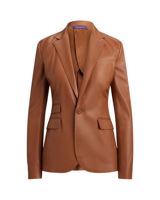 Ralph Lauren Brown Parker Leather Blazer