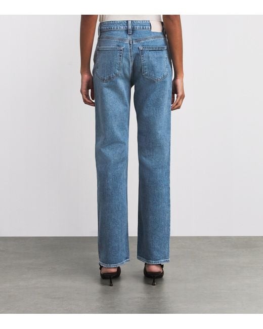 PAIGE Blue Stevie High-Rise Straight Jeans