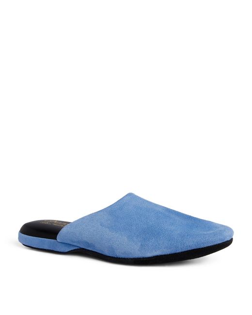 Charvet Blue Suede Slippers