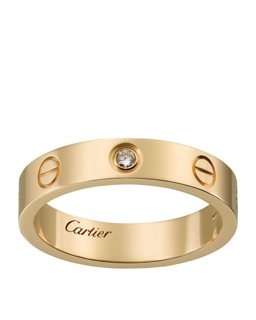 Cartier Metallic Yellow Gold And Diamond Love Wedding Band