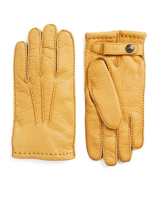 Dents Black Leather Hampton Gloves for men