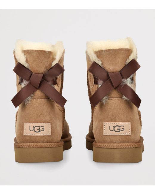 Ugg Brown Suede Mini Bailey Bow Ii Ankle Boots