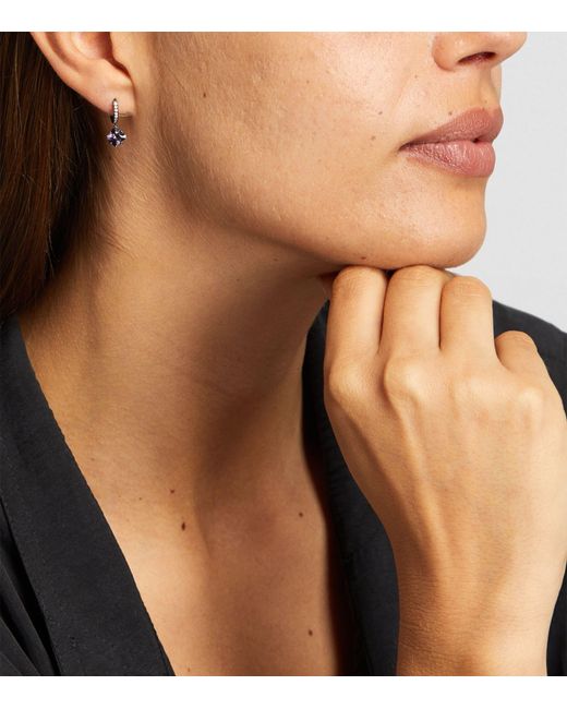 Eva Fehren Metallic Black Gold And Diamond Dusk Radiant Geo Hoop Earrings