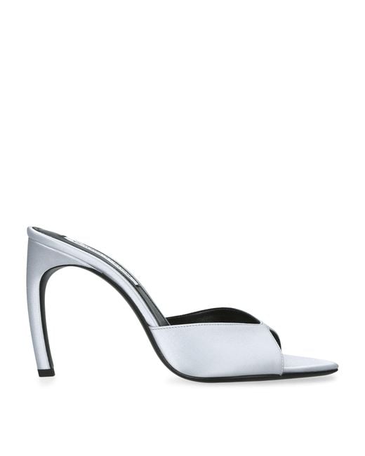 Victoria Beckham White Satin Harlow Heeled Mules 100