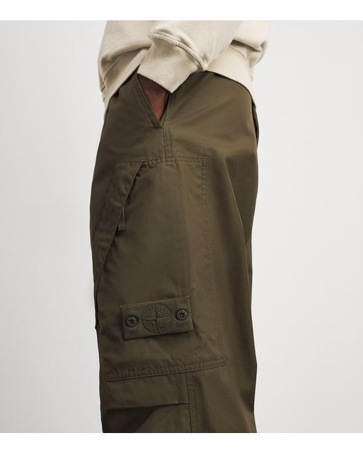 Stone Island Green Cotton-Canvas All-Weather Ghost Trousers for men