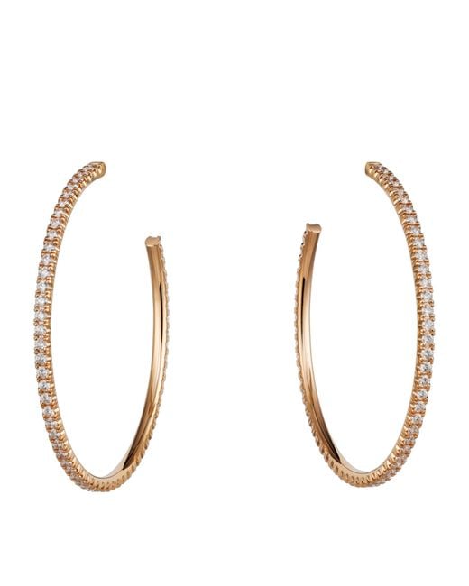 Cartier Metallic Large Rose Gold And Diamond Étincelle De Hoop Earrings