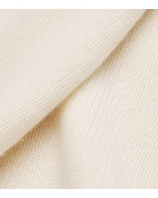 Soft Goat White Cashmere Rollneck Boyfriend Sweater