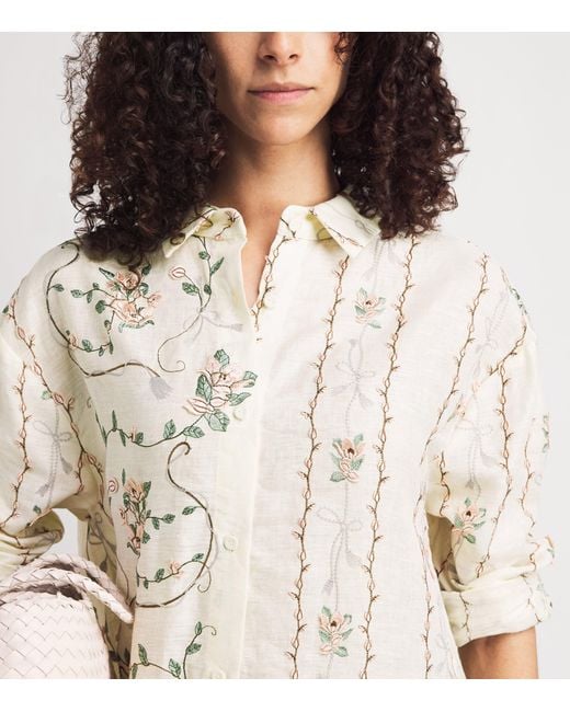 Agua Bendita White Linen Cecilia Navegante Shirt
