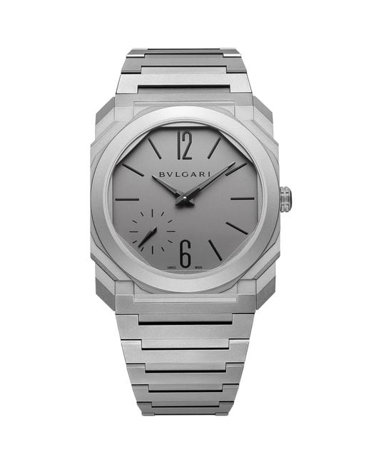 BVLGARI Gray Titanium Octo Finissimo Automatic Watch