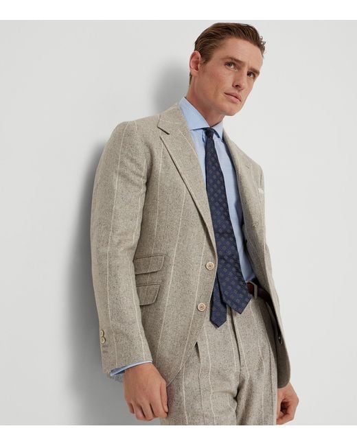 Brunello Cucinelli Blue Cotton Oxford Shirt for men