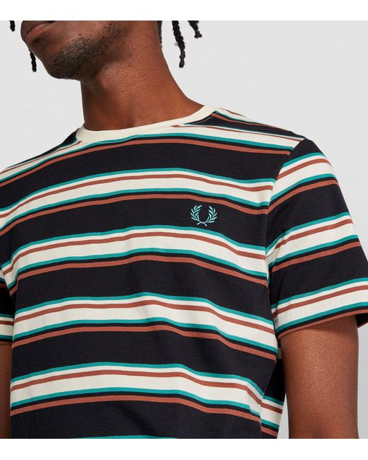 Fred Perry Black Striped T-shirt for men