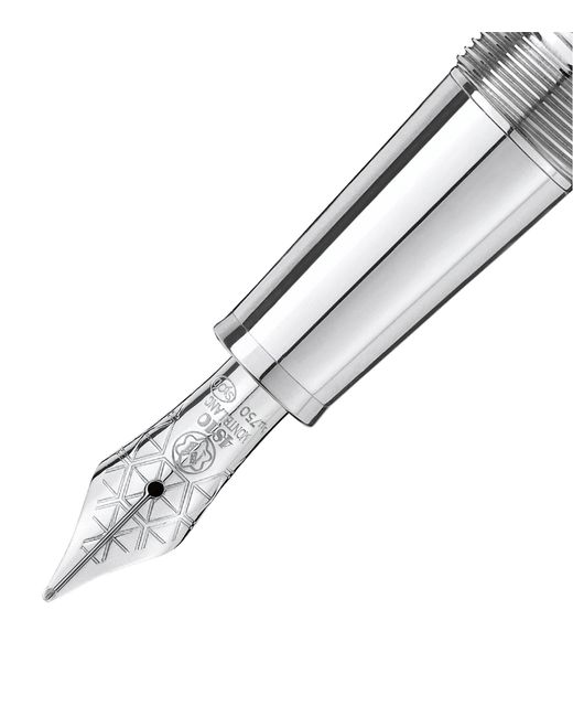 Montblanc White Meisterstück Solitaire Hour Classique Fountain Pen