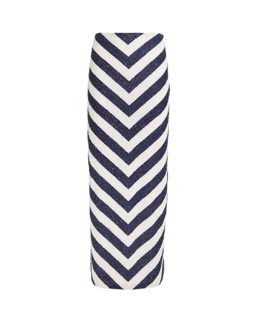 Staud Blue St. Tropez On The Horizon Maxi Skirt