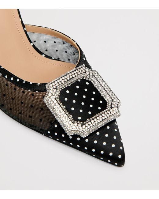 Malone Souliers Black Tulle Polka Dot Mona Mules 70