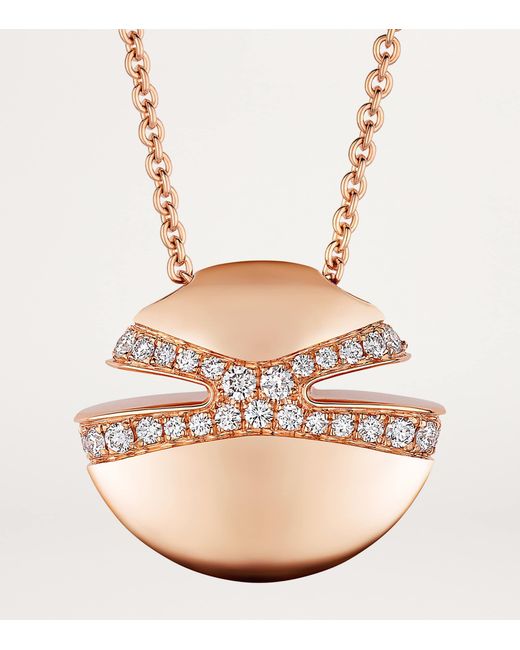 BVLGARI Metallic And Diamond Cabochon Necklace