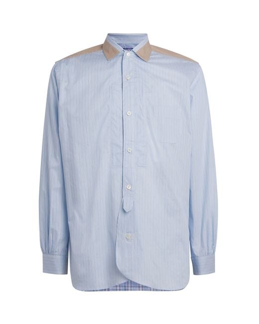 Junya Watanabe Blue Contrast-Trim Multi-Print Shirt for men