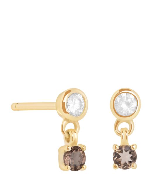 Astrid & Miyu Metallic Plated Charm Stud Earrings