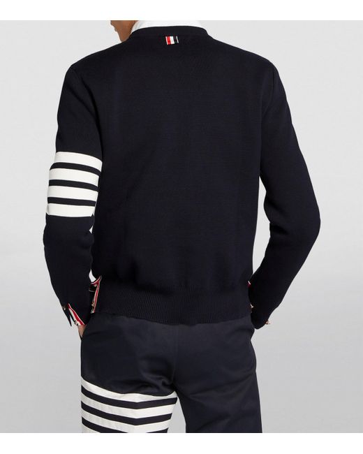Thom Browne Blue 4-Bar Stripe Sweater for men