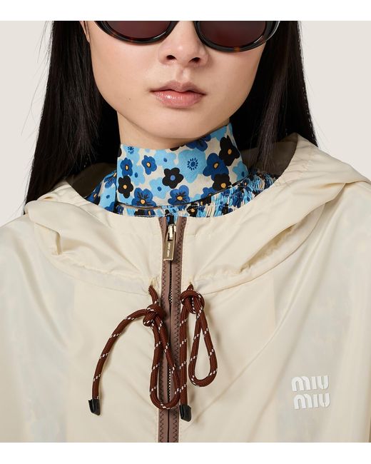 Miu Miu Natural Technical Hooded Jacket