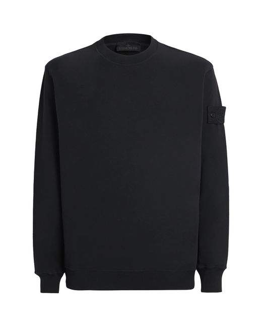 Stone Island Black Cotton-Blend Ghost Sweatshirt for men