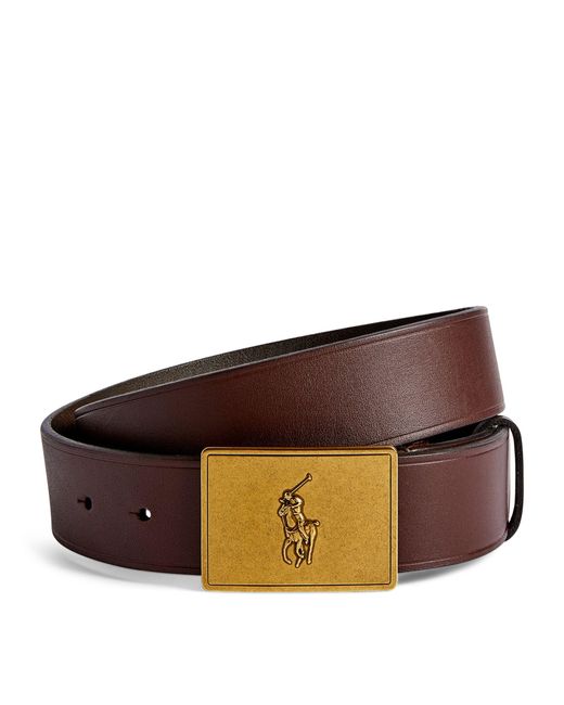Polo Ralph Lauren Brown Leather Polo Pony Belt for men