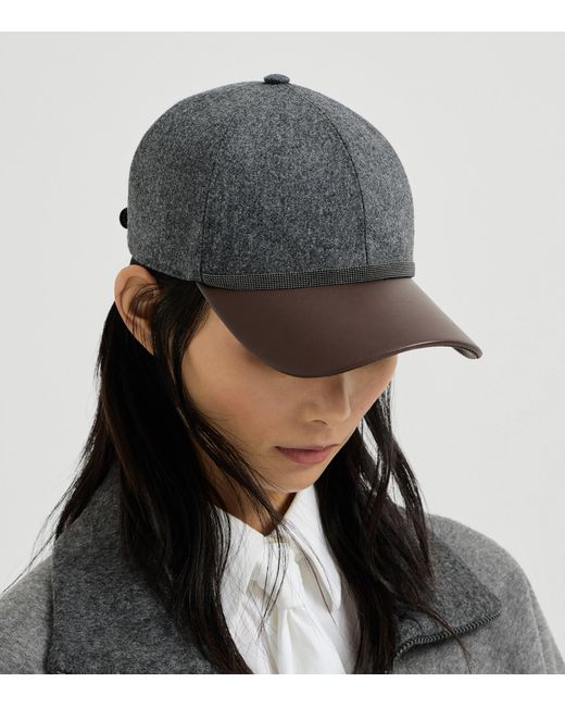 Brunello Cucinelli Gray Virgin Wool Baseball Cap