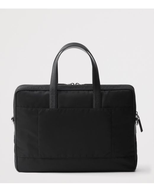 Prada Black Re-Nylon And Saffiano Leather Briefcase for men