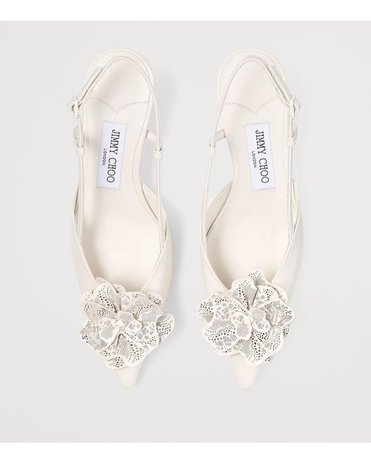 Jimmy Choo Natural Mimmi 50 Leather Slingback Mules
