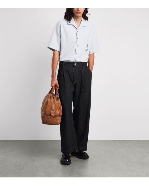 Vivienne Westwood White Organic Cotton Stripe Bowling Shirt for men