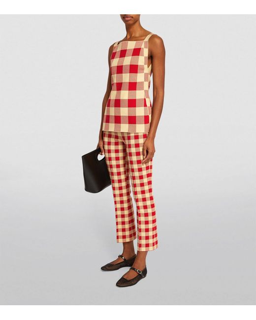 High Sport Red Gingham Jacquard Asher Top