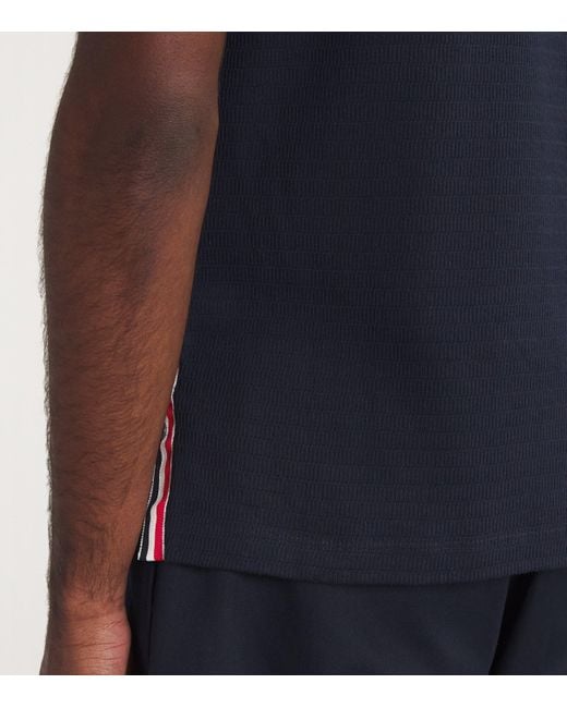 Thom Browne Blue Stripe-Trim T-Shirt for men